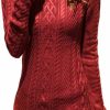 Sweaters | v28 V28 Women Polo Neck Long Slim Fitted Dress Bodycon Turtleneck Cable Knit Sweater