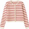 Sweaters | NUTSE 2023 Women'S Long Sleeve Striped Sweater Button Cardigan Knitted Open Coat Outwear With Pockets