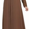 Sweaters | istanbulstyles Women'S Abaya Lace Applique Long Sleeve Floor Length Zipper Floor Length Turkey Islamic Fashion