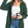 Sweaters | Shineflow Shineflow Women Hooded Cardigan Oversized Slouchy Zipper Cable Knit Cardigan Coat Solid Color Sweater Casual Knit Knitwear