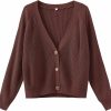 Sweaters | TASAMO Tasamo Women'S Long Sleeve Knit Sweater Open Front Cardigan Button Loose Outerwear