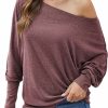 Sweaters | Aifer Aifer Women'S Off The Shoulder Tops Sexy Long Sleeve Shirts Oversized Fashion Casual Batwing Sweaters Pullover Tunic Tops